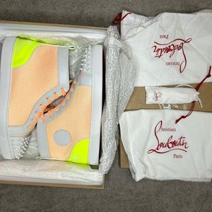 Brand new Christian Louboutin Fun Louis Spike Flat Top Tropica Mesh SZ 44.5/11.5